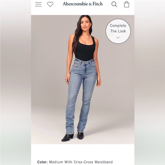 Abercrombie & Fitch Light Blue Straight Leg Jeans - Picture 7 of 11